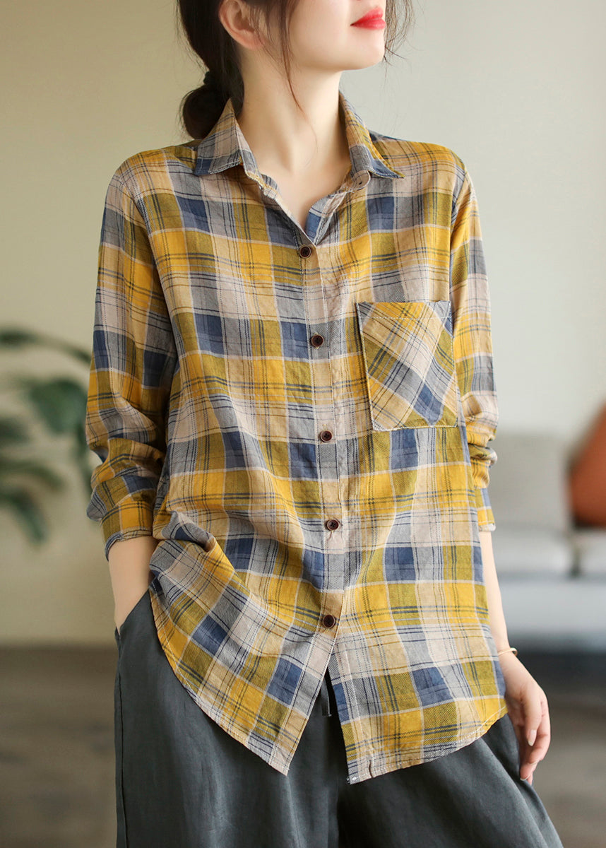 Yellow peter pan collar hot sale shirt