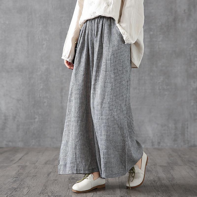 Plaid Linen Pants