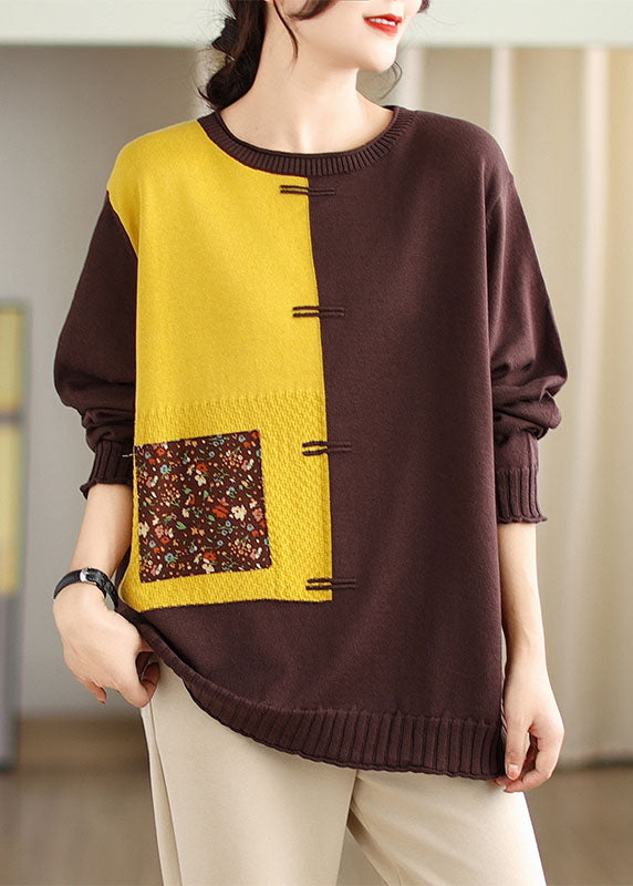 Style Chocolate Asymmetrical Thick Cashmere Knit Pullover Winter – Omychic