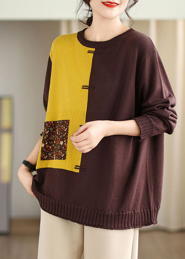 Style Chocolate Asymmetrical Thick Cashmere Knit Pullover Winter – Omychic