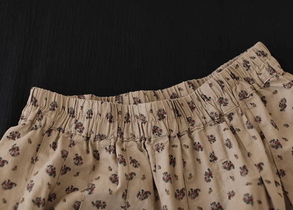 Coffee Women Retro A-line Floral Skirt