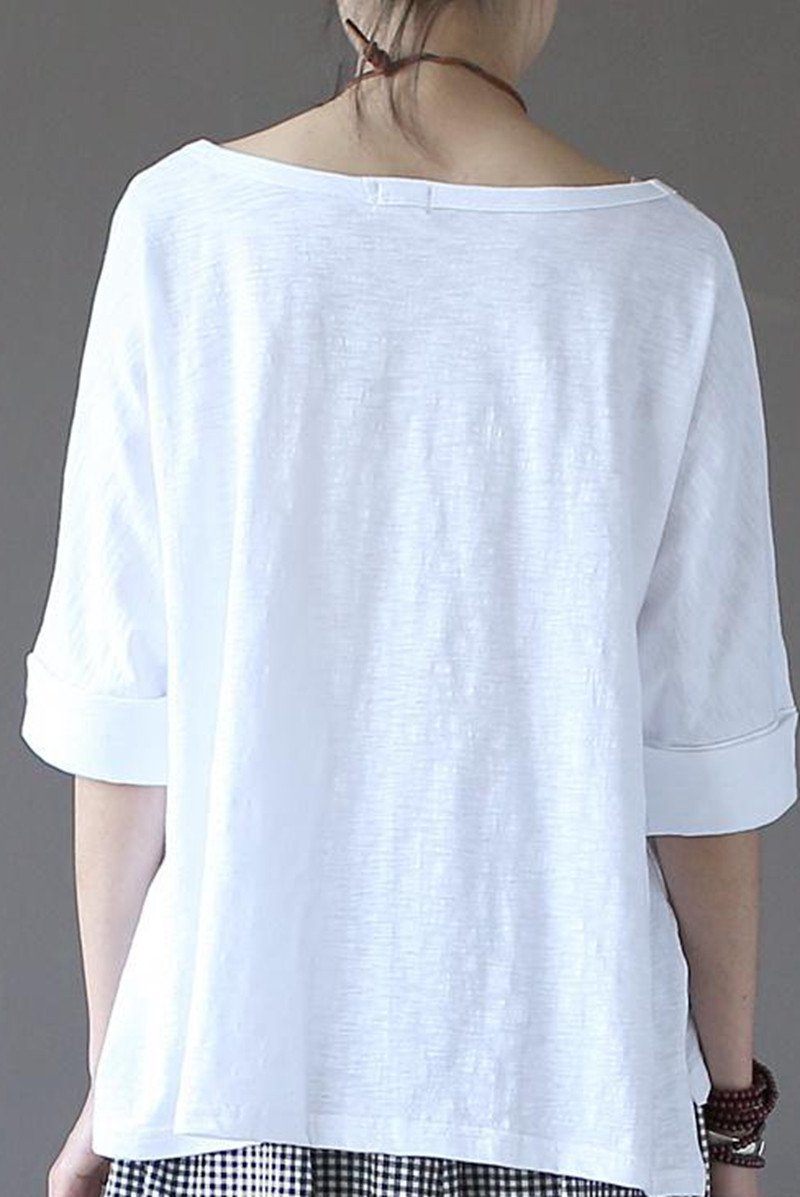 White Summer Sweet Casual Loose T-Shirt