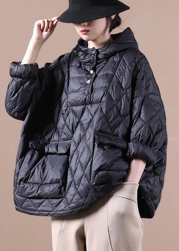 Plus Size Winter Puffer Jacket Hooded Orange Down Coat