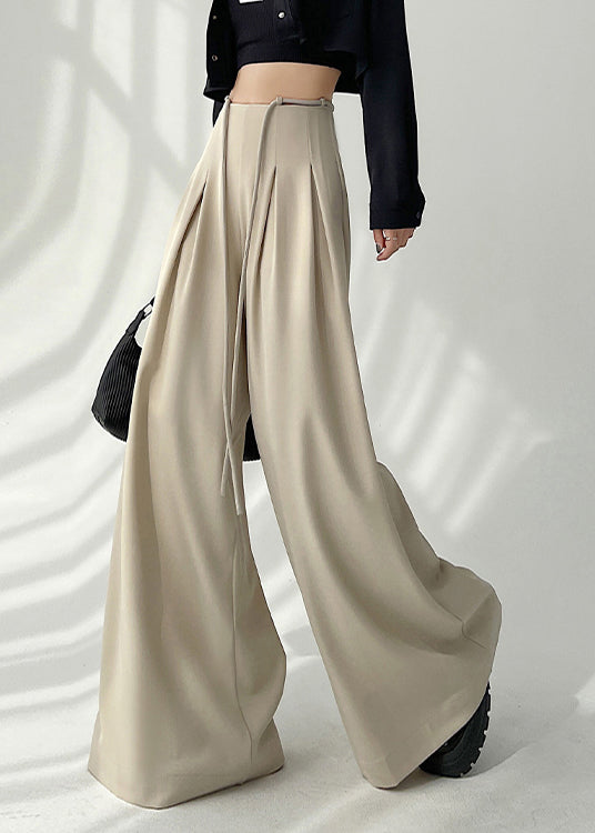 2024 New Coffee High Waist Wrinkled Wide Leg Pants Fall