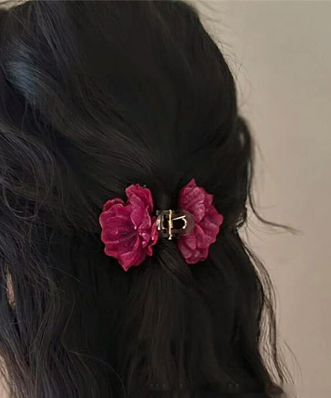 2025 New Red Metal Floral Hairpin