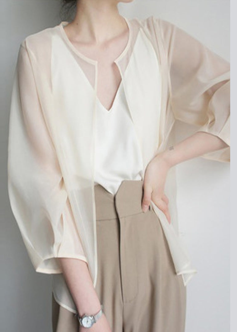 Beautiful Apricot Organza UPF 50+ Cardigans Summer