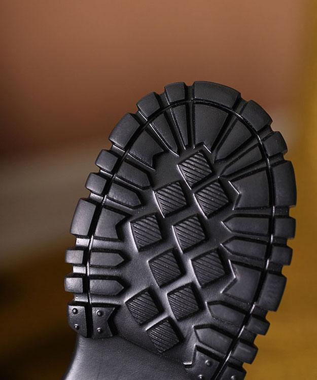 Black Flat Shoes Buckle Strap Platform Flat Shoes