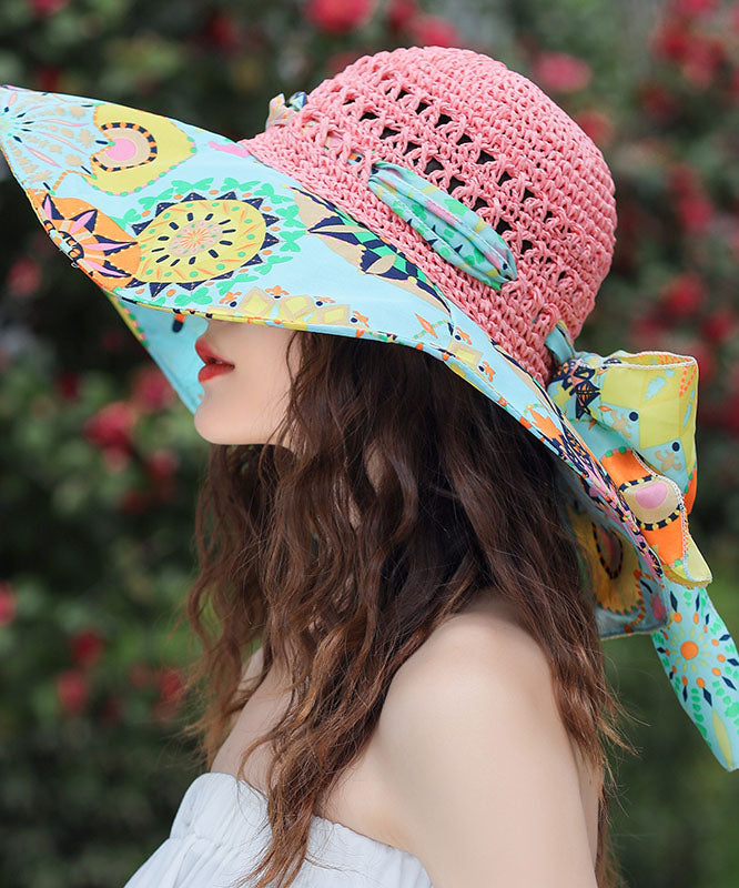 Bohemian Green Hollow Out Grass Weaving Sun Hat