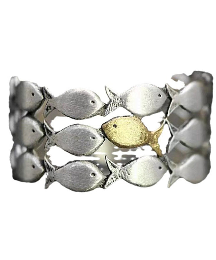 Boutique Yellow Sterling Silver Little Fish Rings