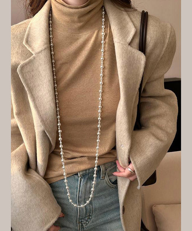 Brief White Alloy Pearl Beading Sweater Necklace