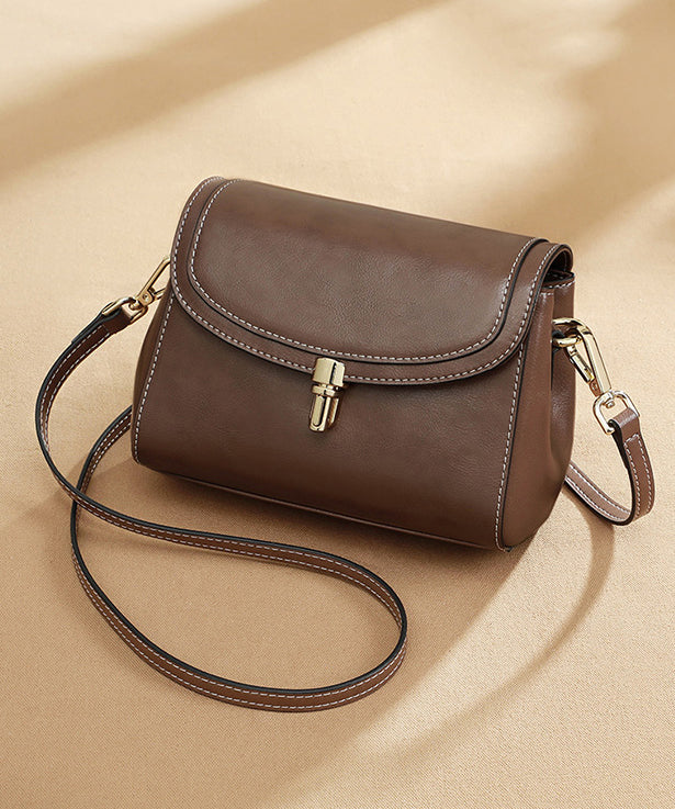 Casual Coffee Versatile Faux Leather Messenger Bag