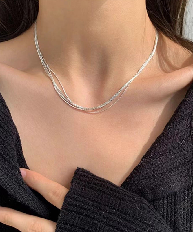 Chic Sterling Silver Layered Necklace