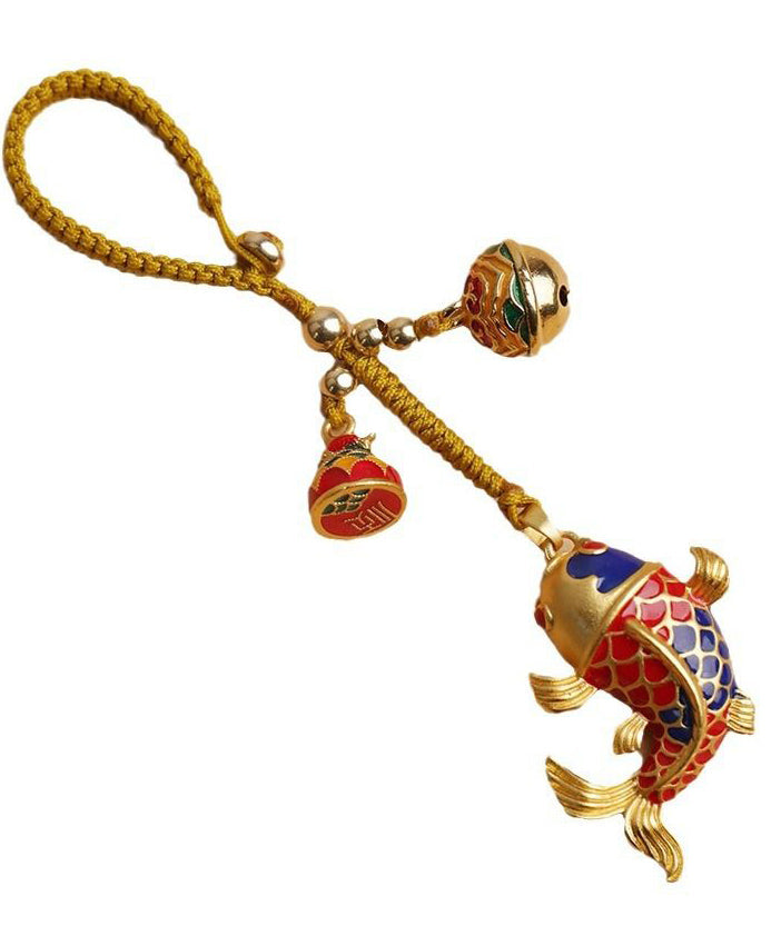 Chinese Style Gold Ancient Gold Brocaded Carp Keychains