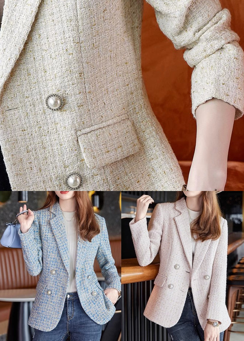 Classy Apricot Double Breast Woolen Coat Spring