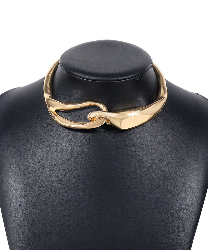 European And American Exaggeration Gold Metal Stereoscopic Choker