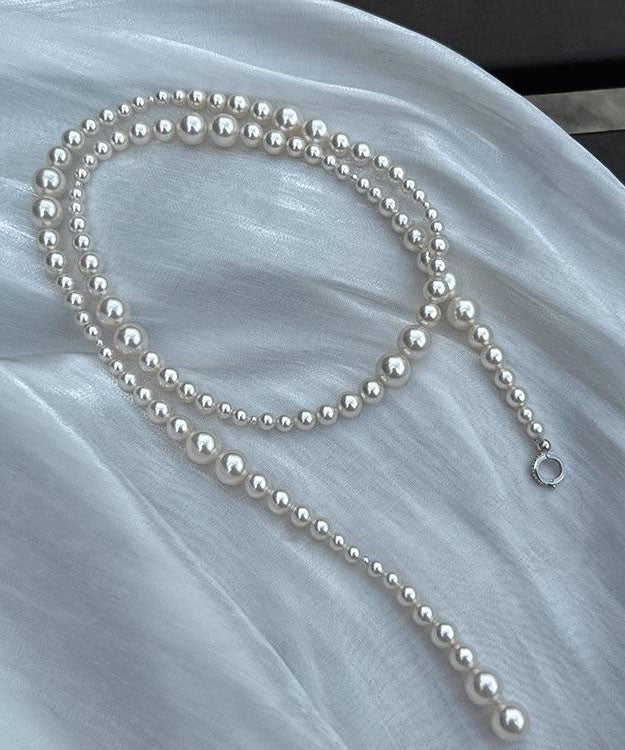 Fine White Copper Alloy Pearl Beading Necklace