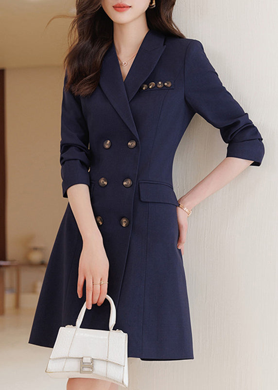 Formal Navy Silm Fit Work Dress Double Breast Spring