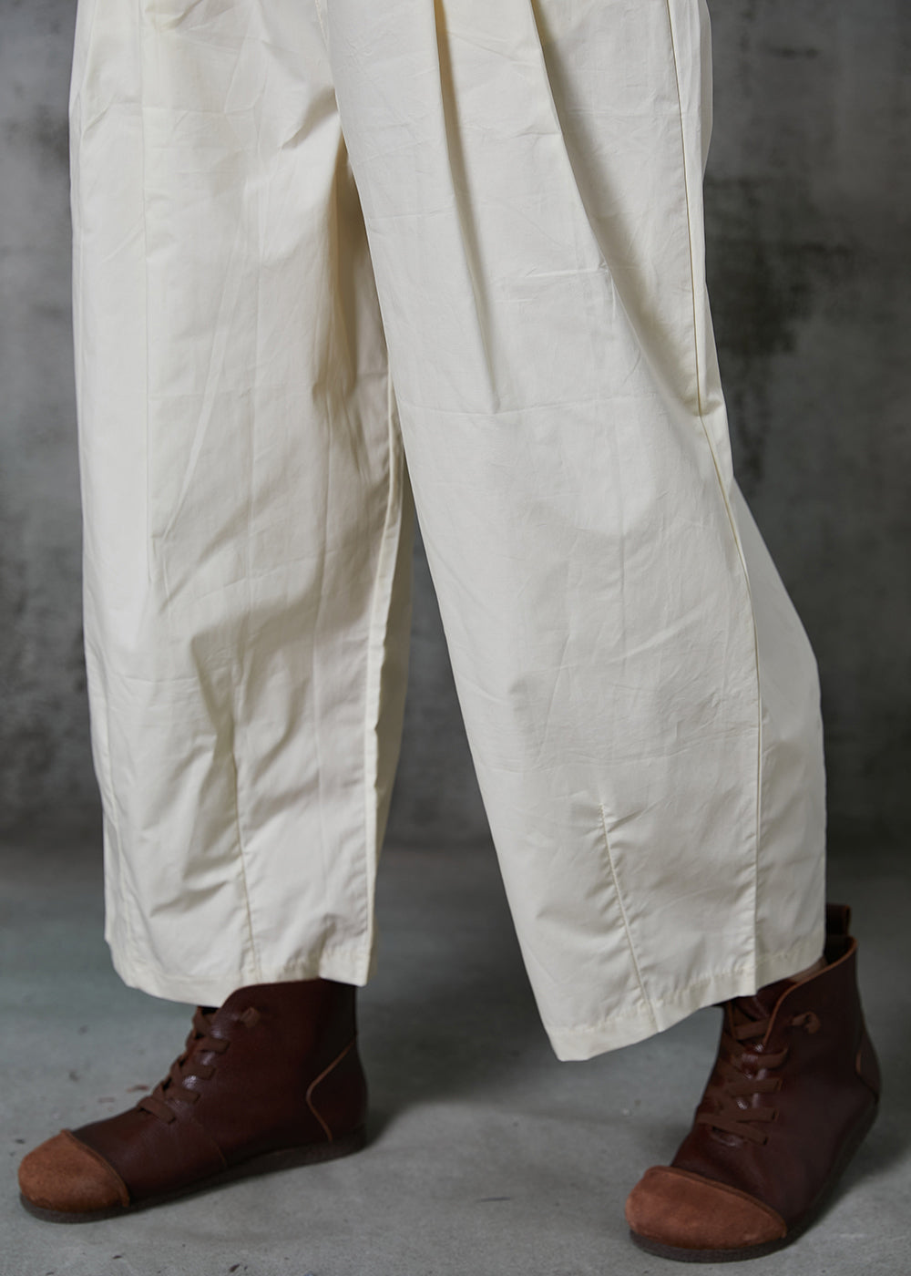 French Milk White Oversized Cotton Harem Pants Trousers Summer