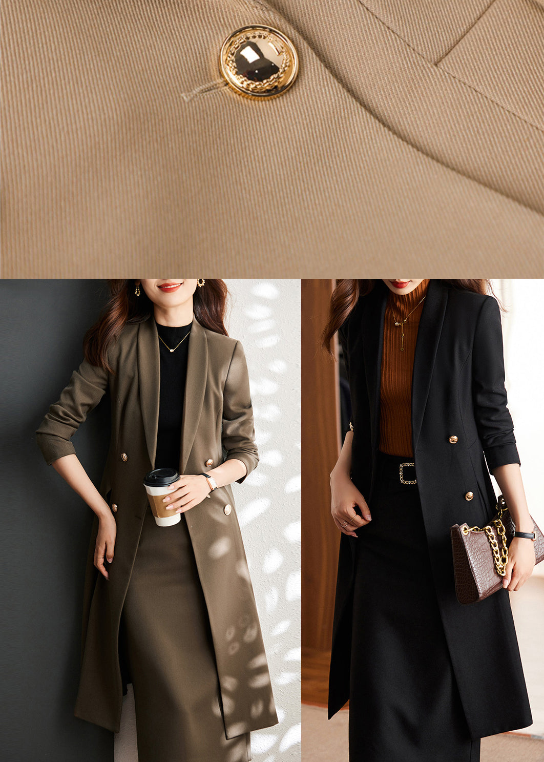 Handmade Brown Double Breast Cotton Trench Coats Spring