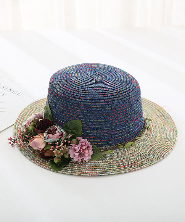 Japanese Vacation Style Flower Straw Woven Hat