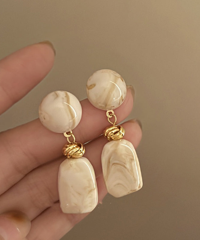 Modern Coffee Acrylic Alloy Resin Drop Earrings