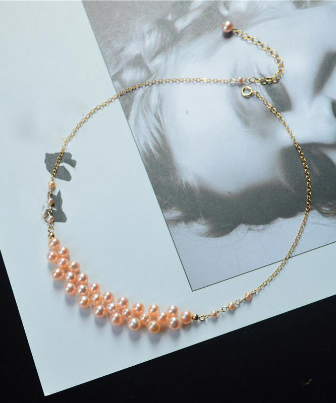 Modern Gold Copper Alloy Pearl Princess Necklace