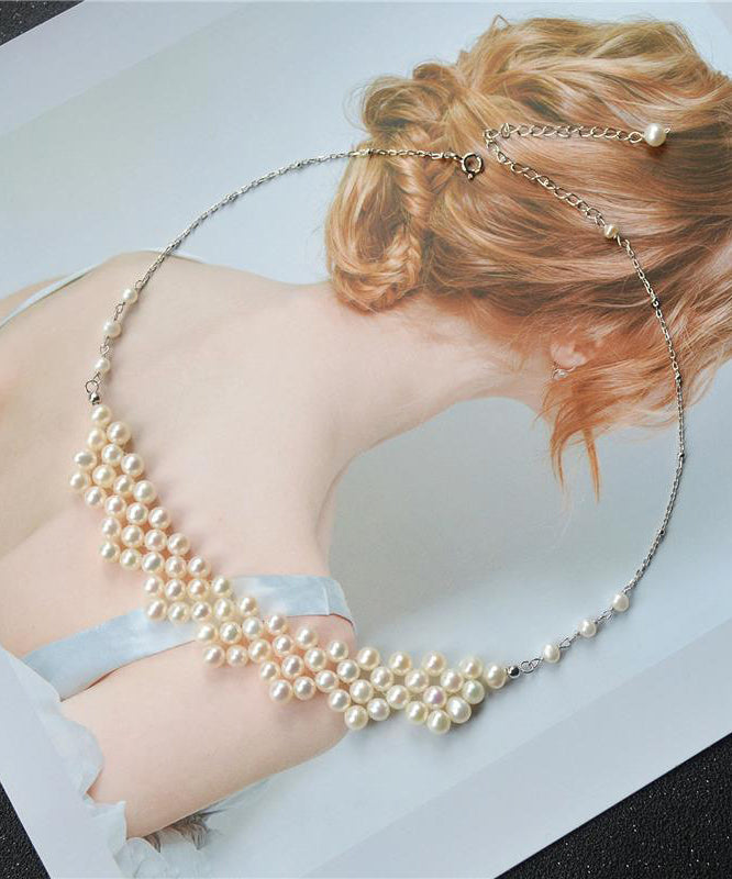 Modern Gold Copper Alloy Pearl Princess Necklace