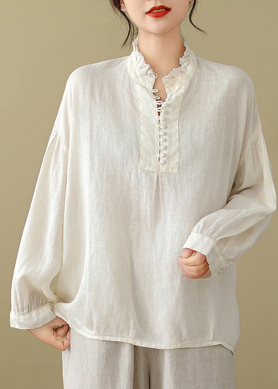 Modern White Oversized Cotton Top Spring