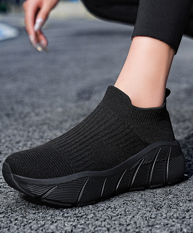 Orange Elastic Fabric Platform Sport Shoes For Women