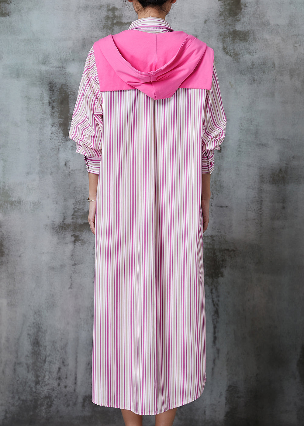 Organic Pink Striped Gift Shawl Cotton Dress Summer