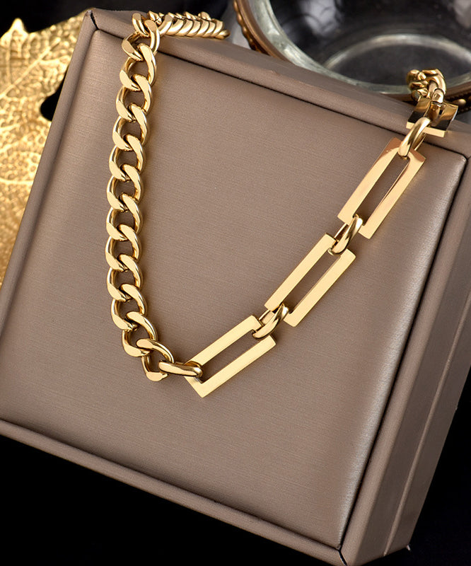 Original Design Gold Stainless Steel Chain Collar Necklace