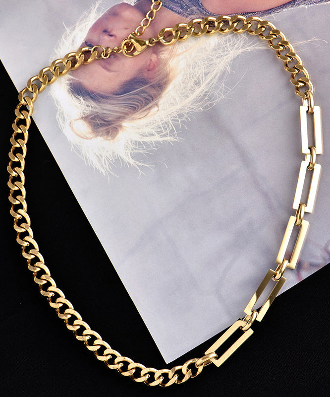 Original Design Gold Stainless Steel Chain Collar Necklace