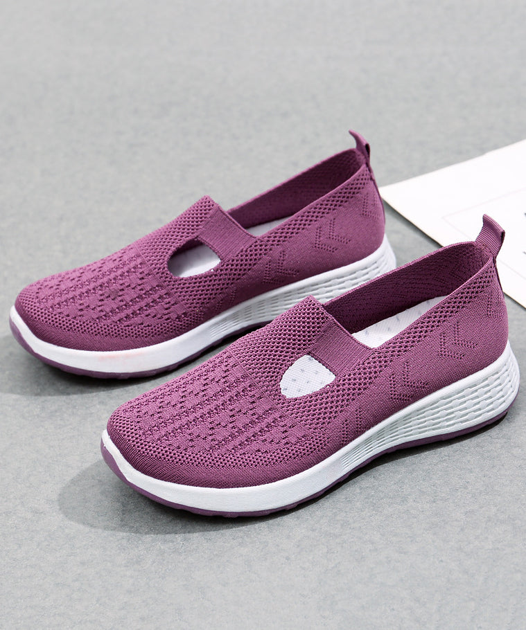 Platform Flat Shoes For Women Casual Pink Breathable Mesh