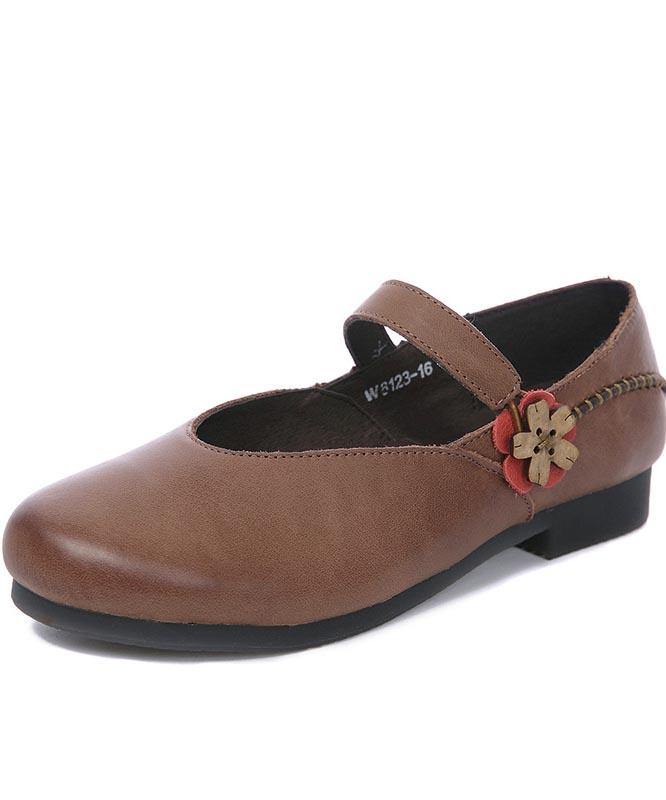 Red Flat Feet Shoes Buckle Strap Flats