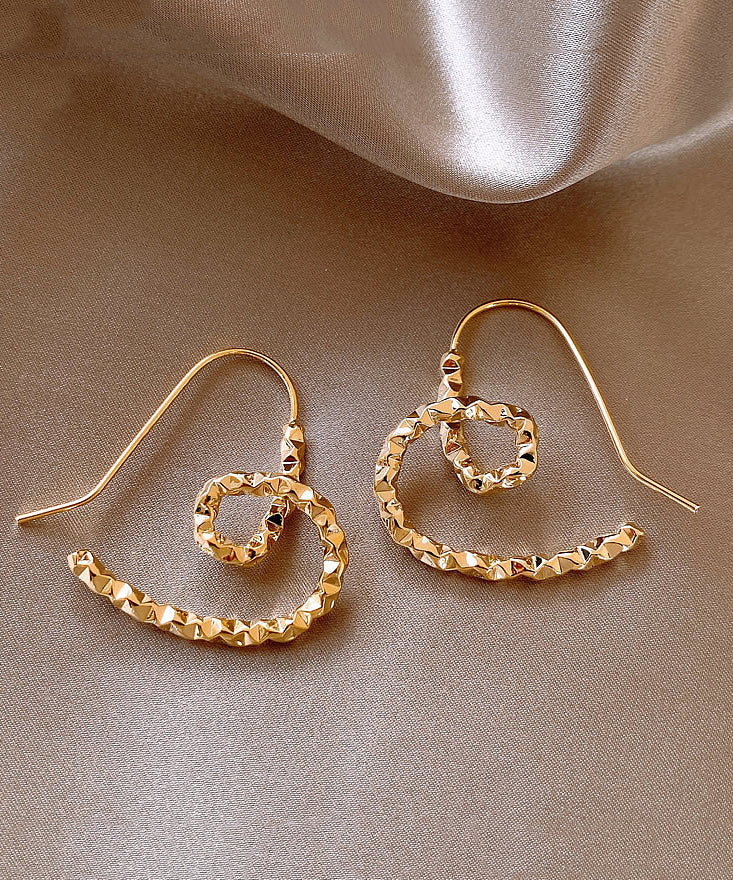 Regular Gold Copper Alloy Love Hoop Earrings