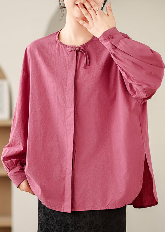 Rose Patchwork Cotton Tops Oversized Spring