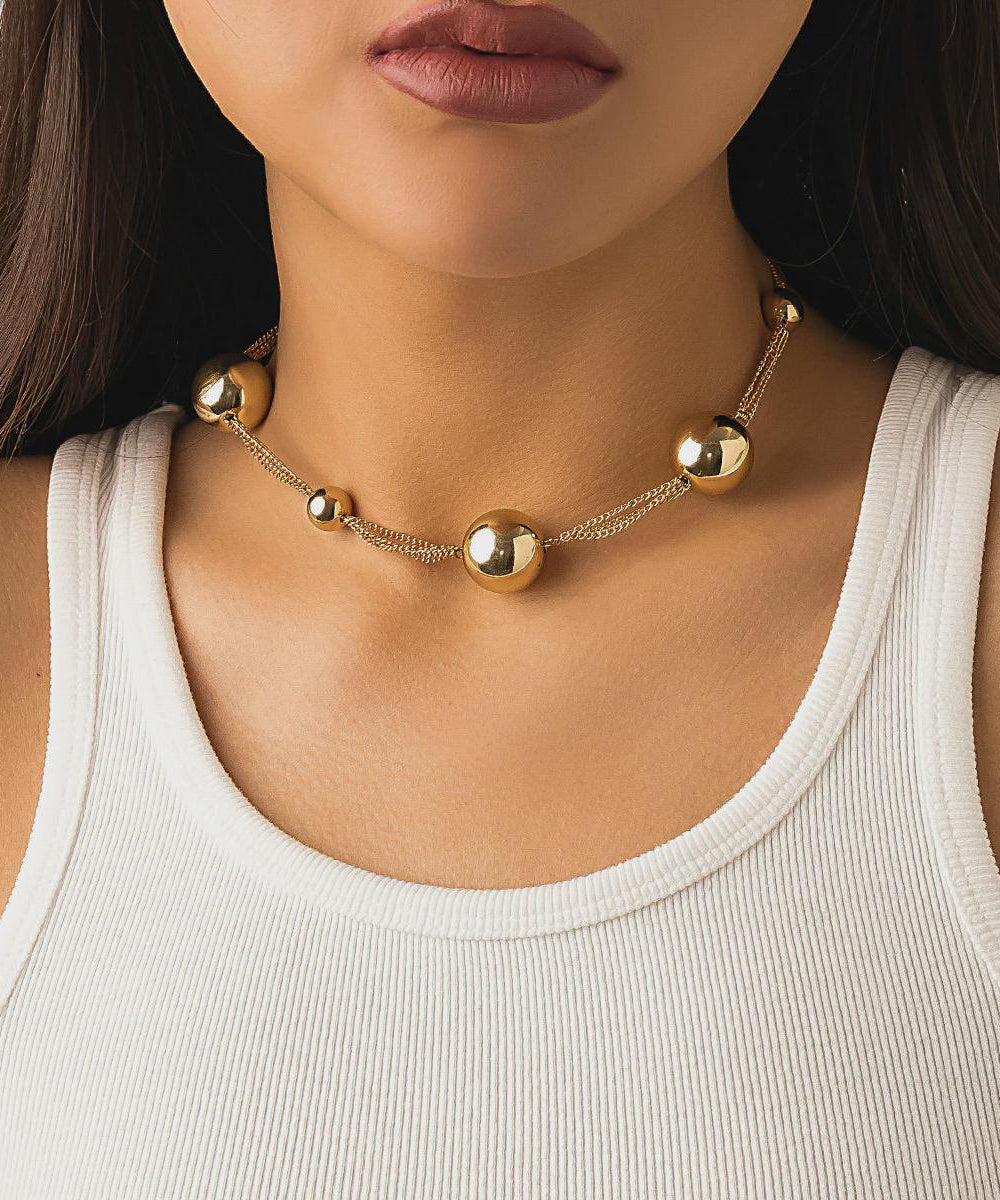 Silk Bead Pearls Necklace Collarbone Chain Women's Elegant