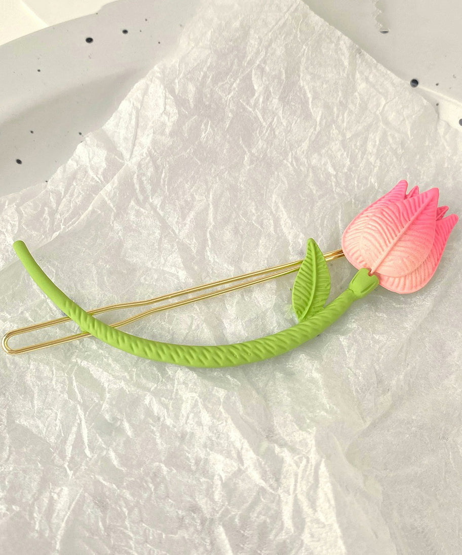 Stylish Light Green Alloy Tulip Arc-Shaped Hairpin