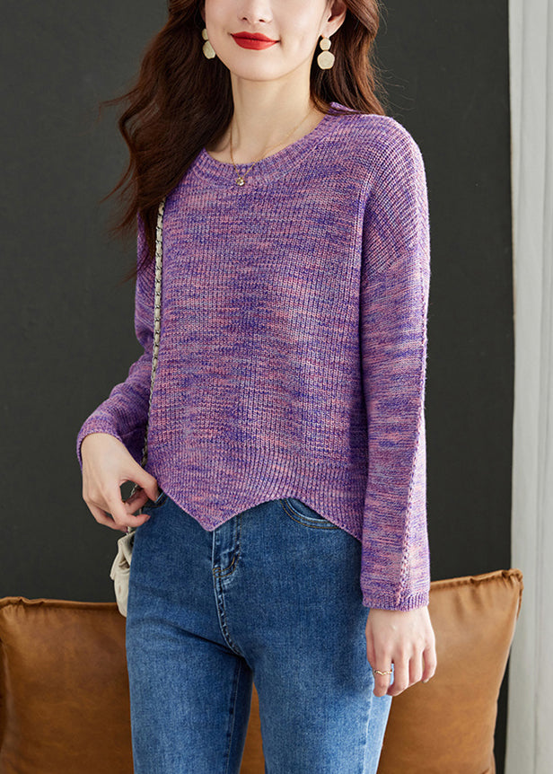 Stylish Pink O Neck Cozy Wool Knit Sweaters Fall