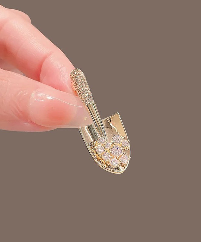 Stylish Silk Alloy Zircon Trowel Broochs