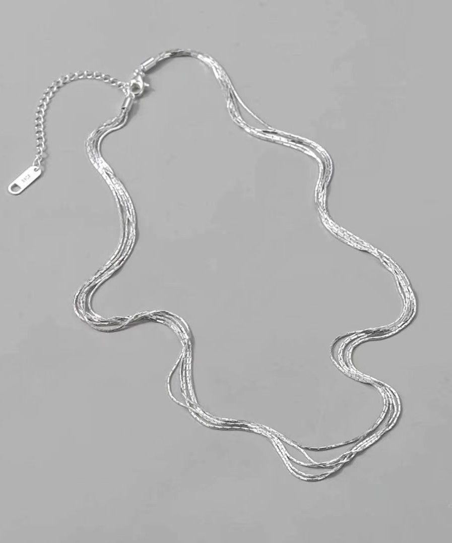 Stylish Silk Stainless Steel Layered Necklace