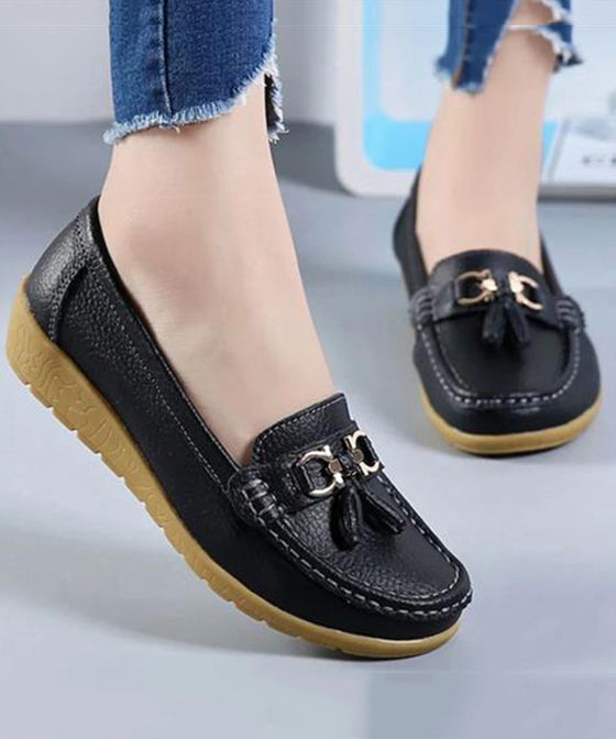 White Casual Splicing Comfortable Loafer Shoes