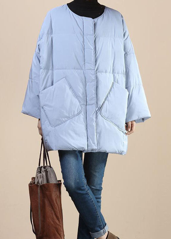 Women Baby blue fashion Thick Pockets Winter Duck Down Winter Coats