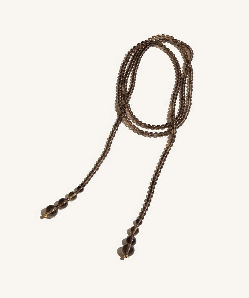 Women Chocolate Copper Overgild Beading Gratuated Bead Necklace