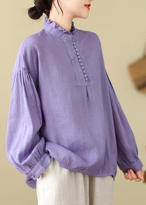 Women Lavender Oversized Cotton Top Spring