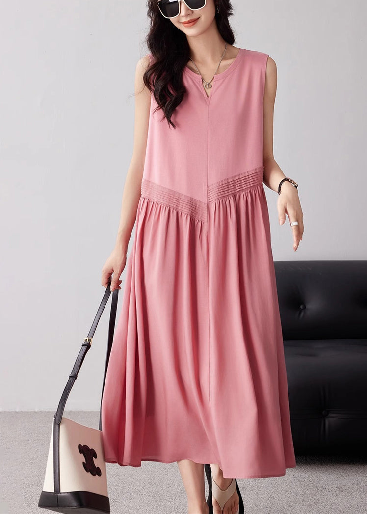 Women Pink Oversized Exra Large Hem Cotton Maxi Dresses Summer