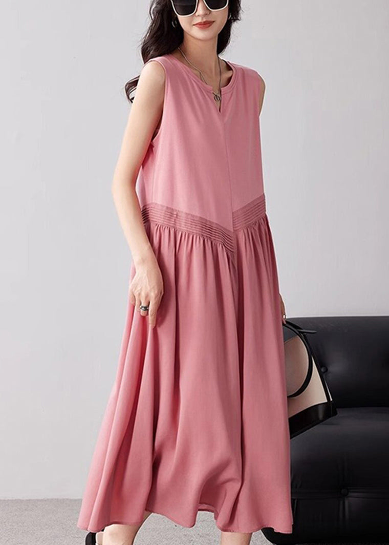 Women Pink Oversized Exra Large Hem Cotton Maxi Dresses Summer