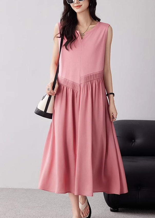 Women Pink Oversized Exra Large Hem Cotton Maxi Dresses Summer