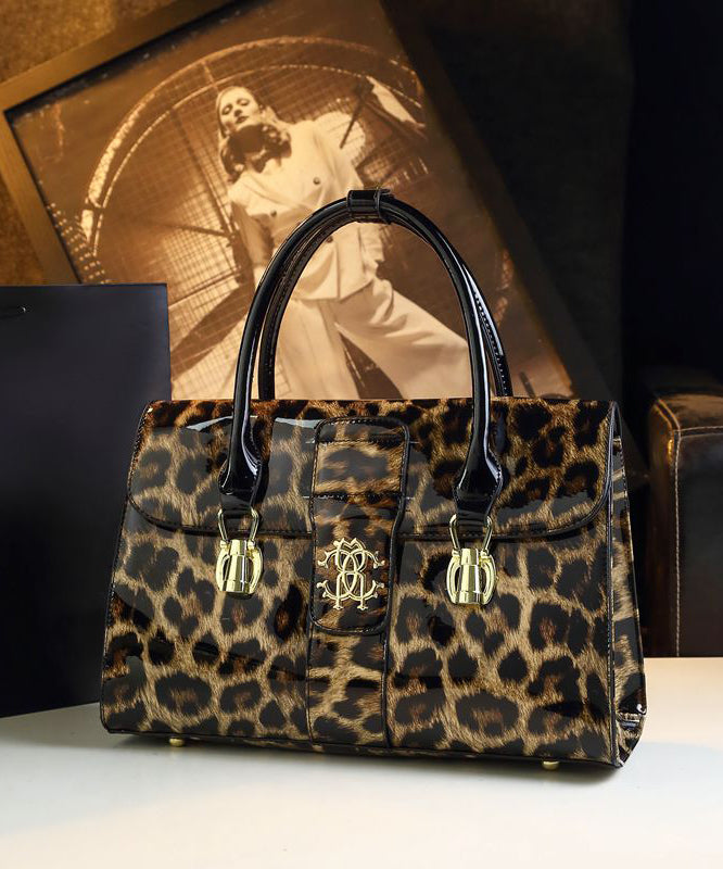 Women Stylish Leopard Embossed Calf Leather Tote Handbag