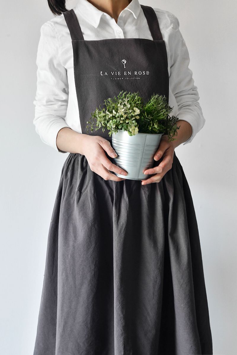 Cotton Linen Cross Back Apron Gift Chef Works Handmade Apron